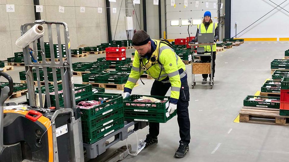 Varelevering i hal