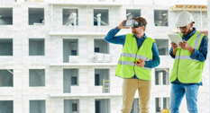 Ingeniører bruger virtual reality på byggeplads