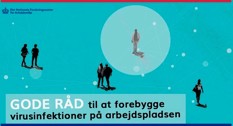 Grafik med mennesker og viruspartikler