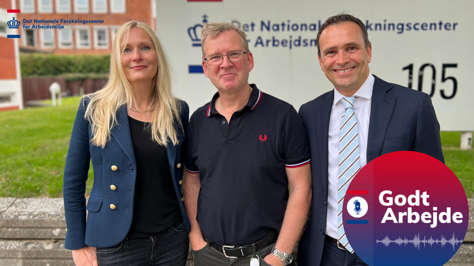 Deltagere i podcastafsnittet 'Kan vi skabe en arbejdsplads uden stress'?