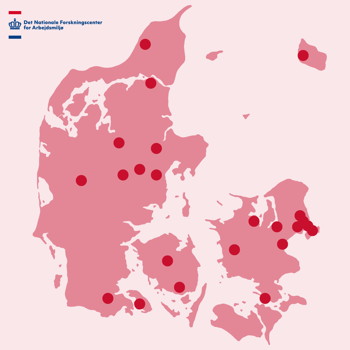 kort over hvor i landet, der er indsamlet data til 1001 nat projektet